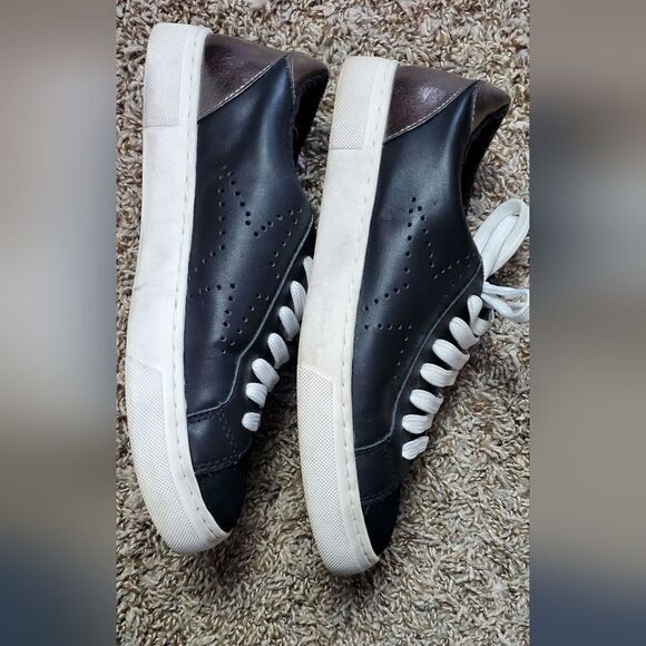 Steve Madden Black Leather & Suede Sneakers - Picture 3 of 7